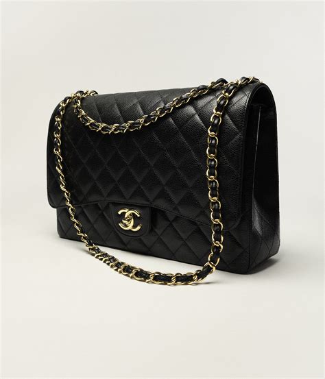 chanel sac classique veau grainé|Grand Sac Classique Chanel Veau grainé et métal doré Noir.